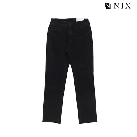 [닉스][닉스]여성 BLACK 구제 컴포트 크롭 스트레이트 데님 팬츠