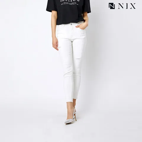 [닉스][닉스]여성 WHITE 구제 COMFORT 크롭 스키니_FNOEDDK522M