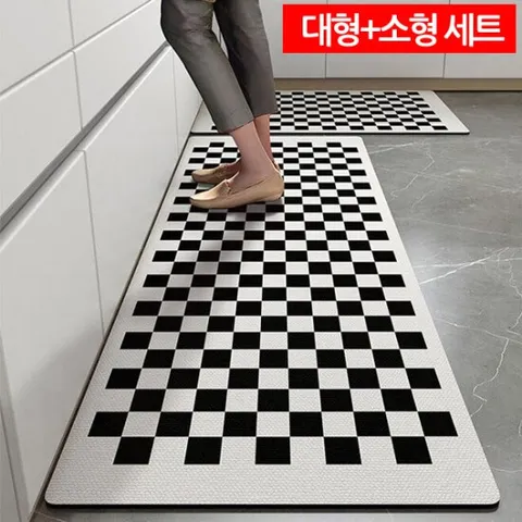 대형+소형 2개세트 모던 주방 발매트 현관 욕실 화장실 거실매트 부엌 싱크대매트 입구 출입문 발매트
