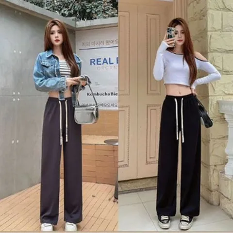 린넨 통바지 고무줄 여성 일자 여름 와이드 팬츠