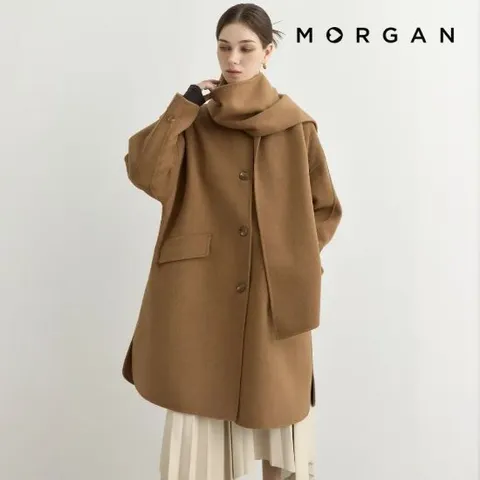 모르간 핸드메이드 머플러 하프 코트