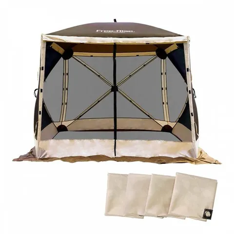 프리라이즈 팝업식 올 메쉬 스크린 텐트 허브 스크린 400 풀 세트 (242cm×242cm)사이드 시트 4장 부속