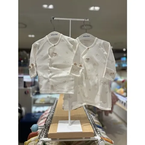 [ 현대백화점 ]압소바CH 토도리 오가닉 배냇저고리+배냇가운 세트 AZC-10102 임신 출산 조카선물