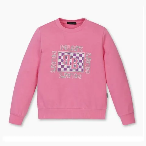 [베네통 키즈]박스 로고 맨투맨_핑크_QAMT07341PK