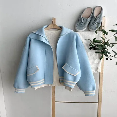 유틀레 점퍼 소라색 여성 세일러카라 마린