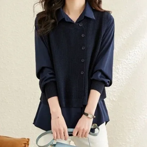 [몽벨리즈]버튼조끼레이어드블라우스mde2300730