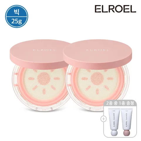 [빅] 엘로엘 핑크 톤업 빅 선쿠션 25g 본품2개+크레마 핸드크림