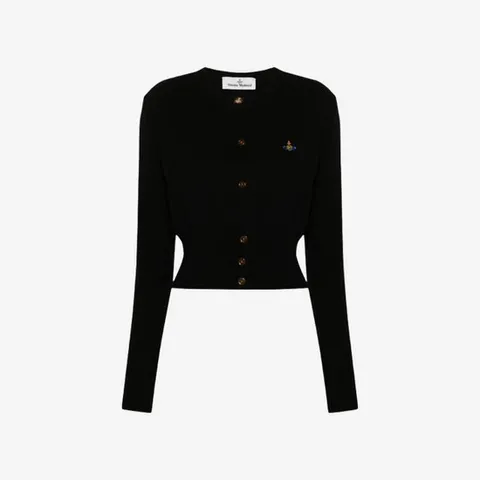 비비안웨스트우드 크롭 가디건 블랙 여성 1803002U Y001V N401