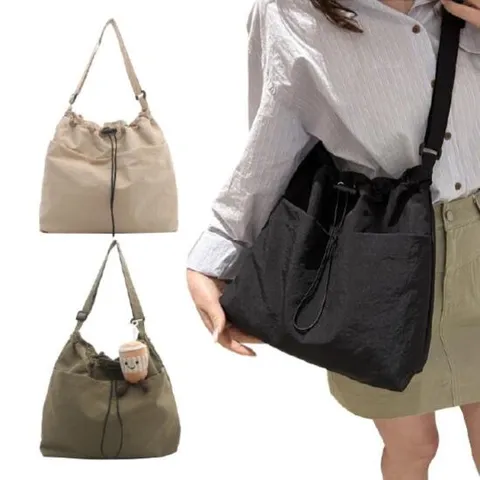 [이거찜] 스트링 숄더백 / 캔버스백/ 천숄더백/ 직장인 / 캐쥬얼 / 손가방 / 가방