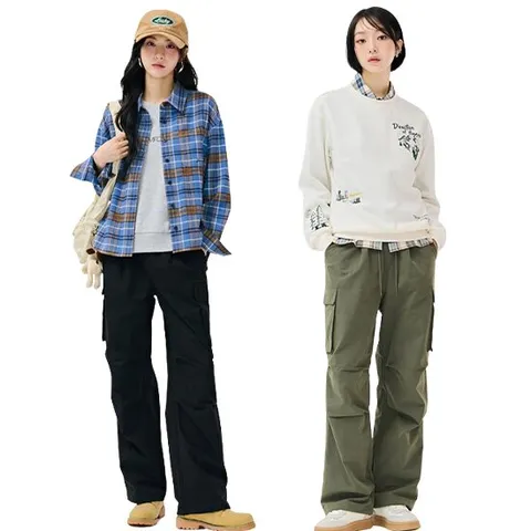 [체이스컬트] 여성 카고 와이드 파라슈트 팬츠 2컬러