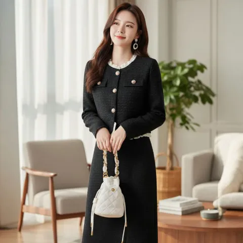 (바로배송)셀니 H라인 투피스 세트_RD3OP004