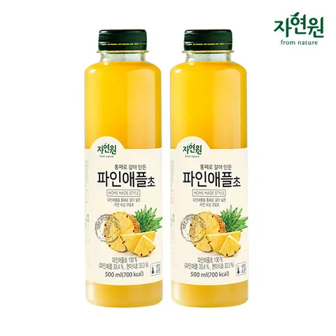 [자연원] 통째로 갈아만든 파인애플초 500ml x 2병