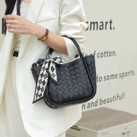 쏘울백 / 쏘울백 소가죽 스카프 위빙 스몰 토트 크로스백 (6color)