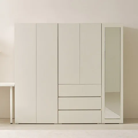 [초특가] 보루네오 오브제 LPM 키큰장_푸시 2000 거울 옷장세트