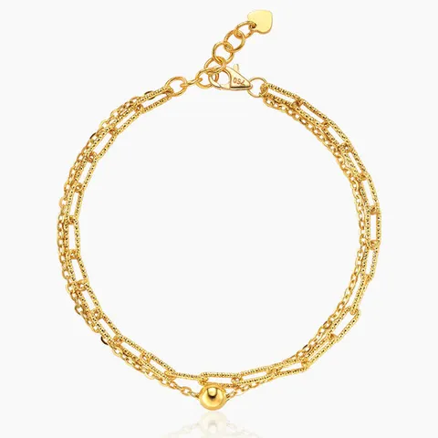 [오운] 24k 클립 골드볼 두줄 팔찌 7.5g