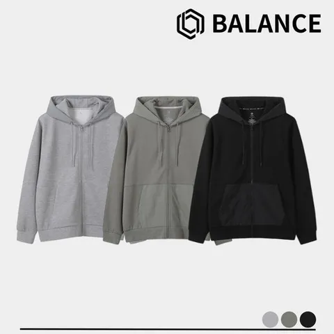 [ 롯데백화점 ][탑텐밸런스] 남성 부드러운 더블니트 후드 집업 MBF5TC1250 ML 운동복