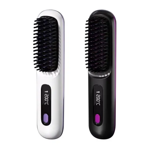 NEW 무선 세라믹 고데기 헤어 스타일러 브러쉬 35w 초경량/3단온도 C타입충전 단품