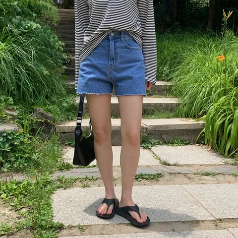 [린다샵]레스켈 빈티지 커팅 썸머 데님 숏팬츠