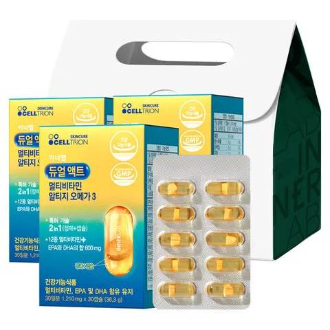 [셀트리온 이너랩] 듀얼액트 멀티비타민 오메가3(90C) 선물세트