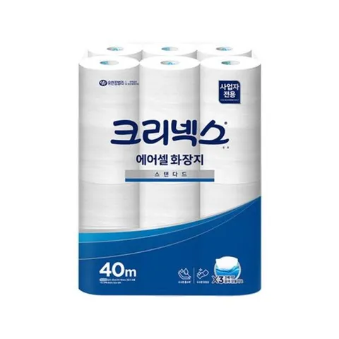 롤화장지 45086 크리넥스 물에잘녹는 에어셀 40M 24롤 변기
