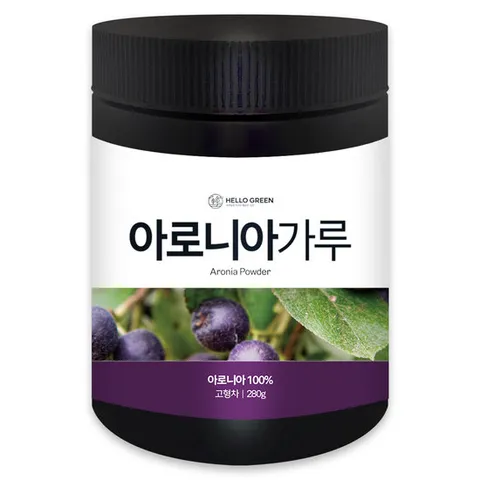 헬로우그린 직접 키운 국산 아로니아 분말 가루 280g (통)