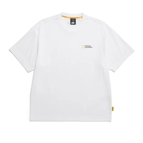 내셔널지오그래픽 N243UTS909 세미오버핏 수피마 반팔 티셔츠 WHITE