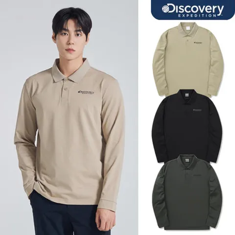 [ 현대백화점 ]디스커버리 24FW 봄/가을 이월/할인 남성 에센셜 긴팔 카라티셔츠 티셔츠/카라티/기능성/레귤러핏 DMTLG3044