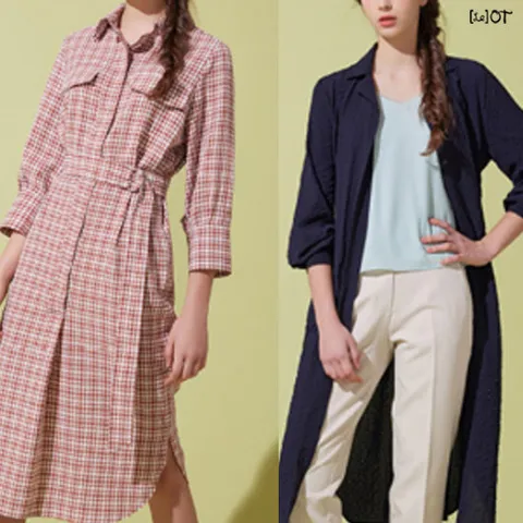 [르오트(LeOT)] 데일리 워셔블 벨티드 셔츠형 원피스-사이즈 55~88까지