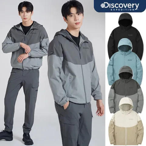 [ 현대백화점 ]디스커버리 24년 봄/가을 이월/할인 남성 리버문 바람막이 자켓 바람막이/액티비티/생활방수/방풍안감 DMWJ21044