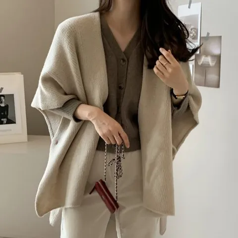 [휴드] 제프티 가오리 숄 조끼 가디건 5color