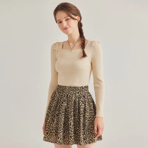 [ 롯데백화점 ][FOCUS] 스퀘어넥퍼프소매슬림니트 PBBF4F3KT2051