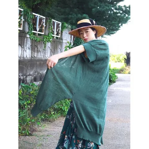 [앞머리]시원한 썸머 오픈 니트 린넨 롱 카디건n0811