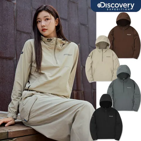 [ 현대백화점 ]디스커버리 24FW 봄/가을 이월/할인 여성 우븐 에센셜 트레이닝 아노락 자켓/나일론/스판/아웃도어/세미오버핏 DWTR36044