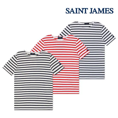 세인트제임스 반팔 레반트 모드E 스트라이프 여성 티셔츠 3종택1