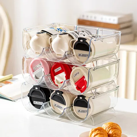 청년리빙 투명 아크릴 텀블러 와인 보관함 - 2구