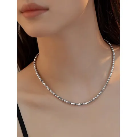 [루즈루나]줄린 라이트그레이 실버925 흑진주 목걸이