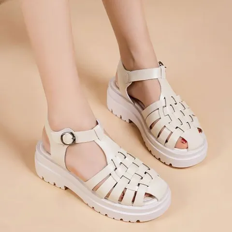 [베리슈]여성 5cm 발편한 여름 통굽 키높이 피셔맨 스트랩샌들