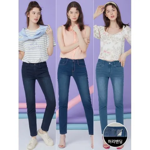 [뱅뱅]여성 썸머 슬림핏 스판 데님 1%2b1