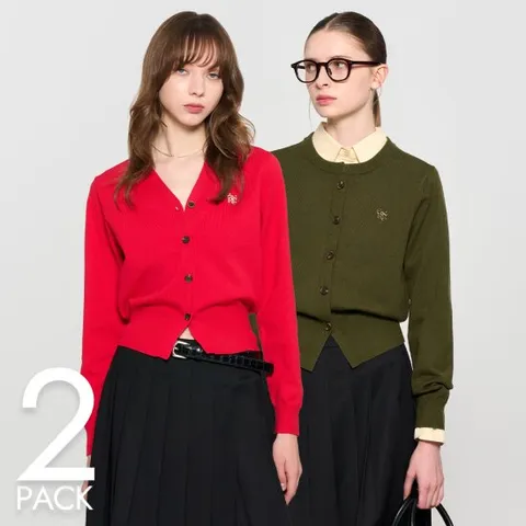 [2종 세트] WOMAN 에센셜/크루넥 가디건