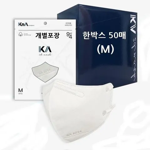 국산 프리미엄 KF94 부리모양 위생마스크 중형 1박스