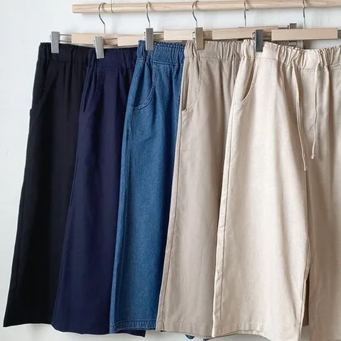 여성 밴딩 8부 마바지  여자 팬츠