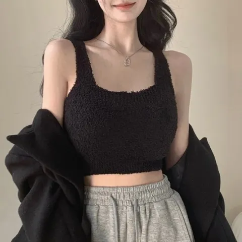 [캡내장/숏ver.] *뽀송뽀송* 양털 니트 나시 (숏)