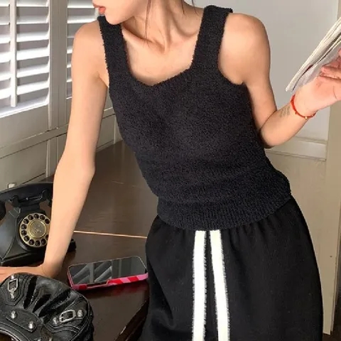 [캡내장/롱ver.] *뽀송뽀송* 양털 니트 나시 (롱)