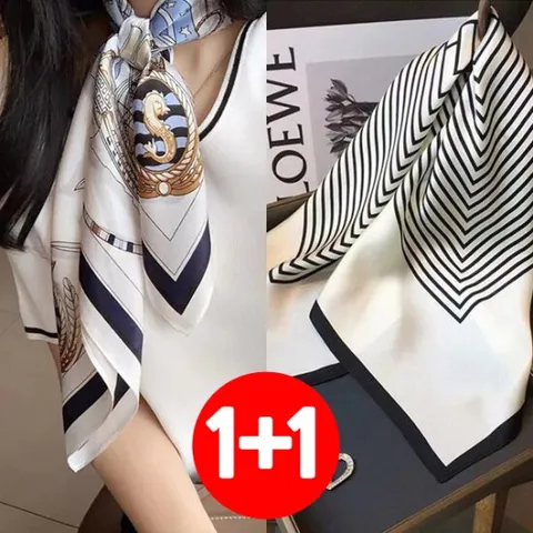 2종세트 데일리 프렌치시크 여성 쉬폰 미니 쁘띠스카프 머플러