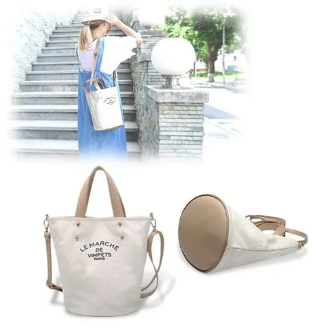 여성 캔버스 숄더 에코백 크로스 토트 패브릭 천가방