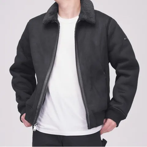 DKNY 남성 쉐르파 봄버 양털 무스탕 자켓