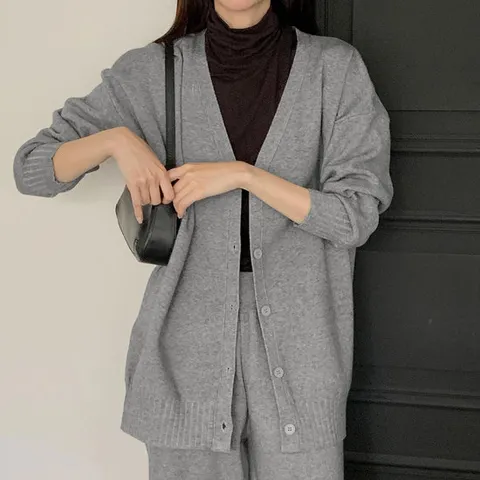 [디얼마미]디플 니트 가디건 /미시옷 빅사이즈 엄마옷 중년 여성
