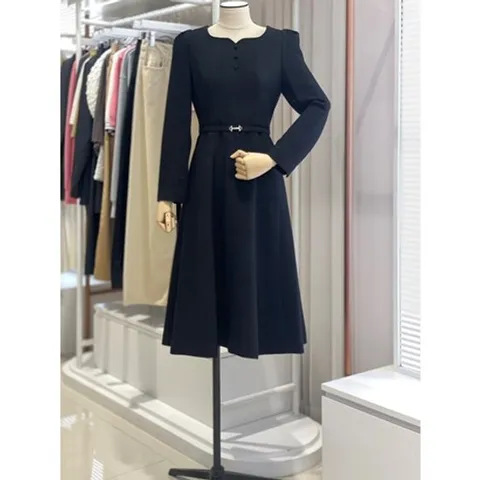 [ 현대백화점 ]올리브데올리브 (OW4AO879) 하트넥 벨티드하객룩원피스 OLIVE  DES  OLIVE