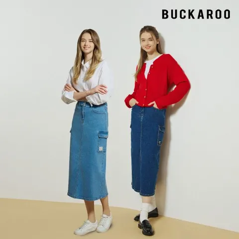 버커루 여성 클래식 데님 롱스커트 2종 세트