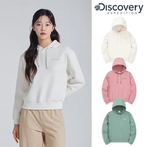 [ 현대백화점 ]디스커버리 [택가 99,000원] 여성 세미크롭 후드티셔츠 DWHD41044